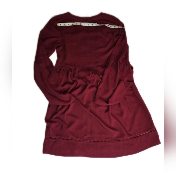 Knox Rose Boho Embroidered Red Smock Top. XS Rayon - Picture 9 of 13